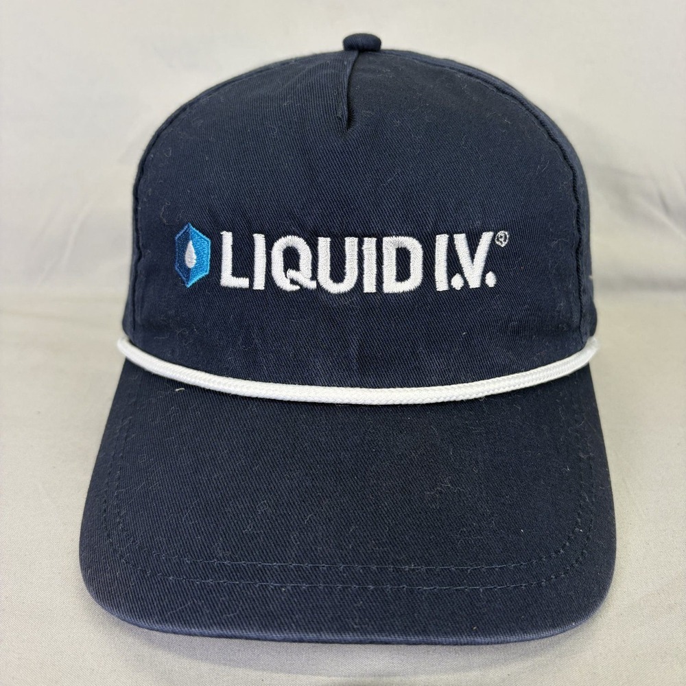 Port Authority Liquid I.V. Hat Rope Snapback Mens OSFM Navy Blue Embroidered